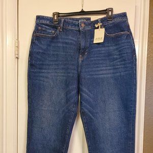 5092 A.n.a Mid-Rise Boyfriend straight stretch blue jeans 14 NWT